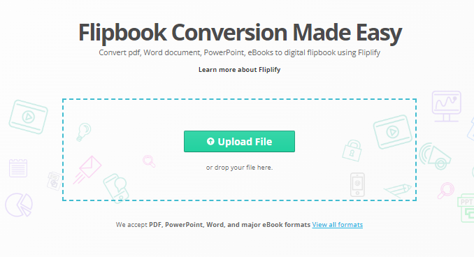 You are able to convert files in different formats to digital flipbook with VP Online.