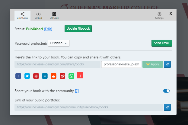 Publish and share your flipbook to others after finished.