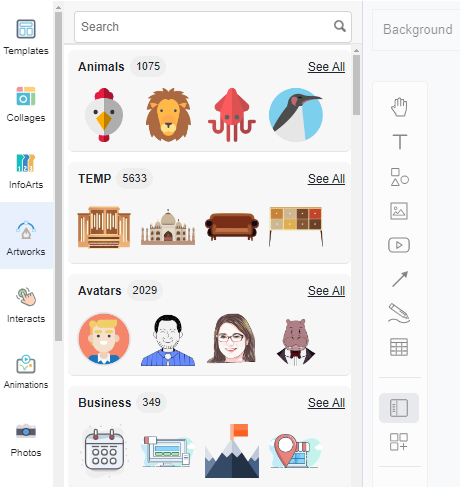 Plenty of artworks are provided in the flipbook maker.