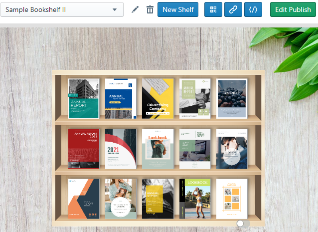 Customize the online bookshelf and share it to others.