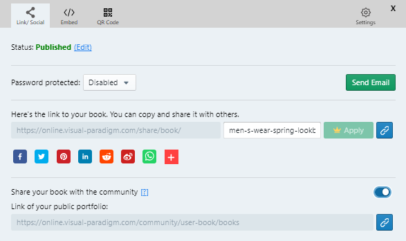 You can also share your flipbook in the community,