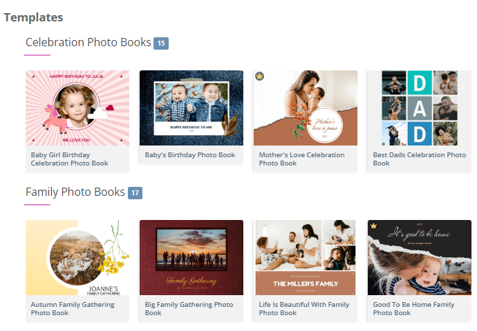 Pick a template that fit your needs and start your creation now.